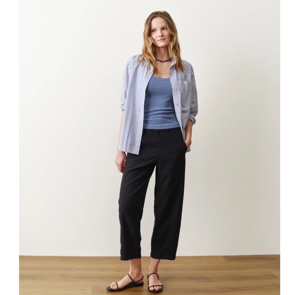 Marine Layer Piper Black Barrel Pants Pull On Cropped Women's Small